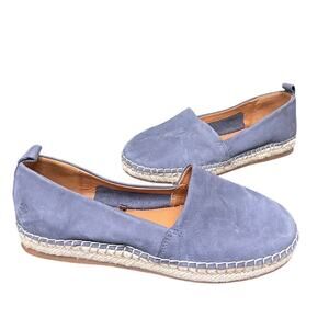 Lucky Brand Size 8 Leather Blue Espadrille Travel Flats Euro Summer Walking Boho